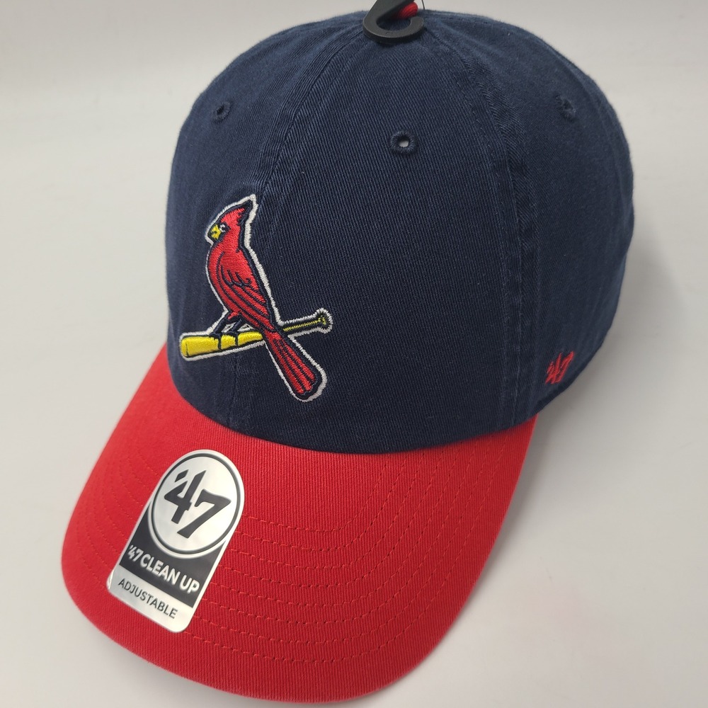 St Louis Cardinals Hat Strapback 47 Brand Clean Up Blue Red MLB Baseball Men